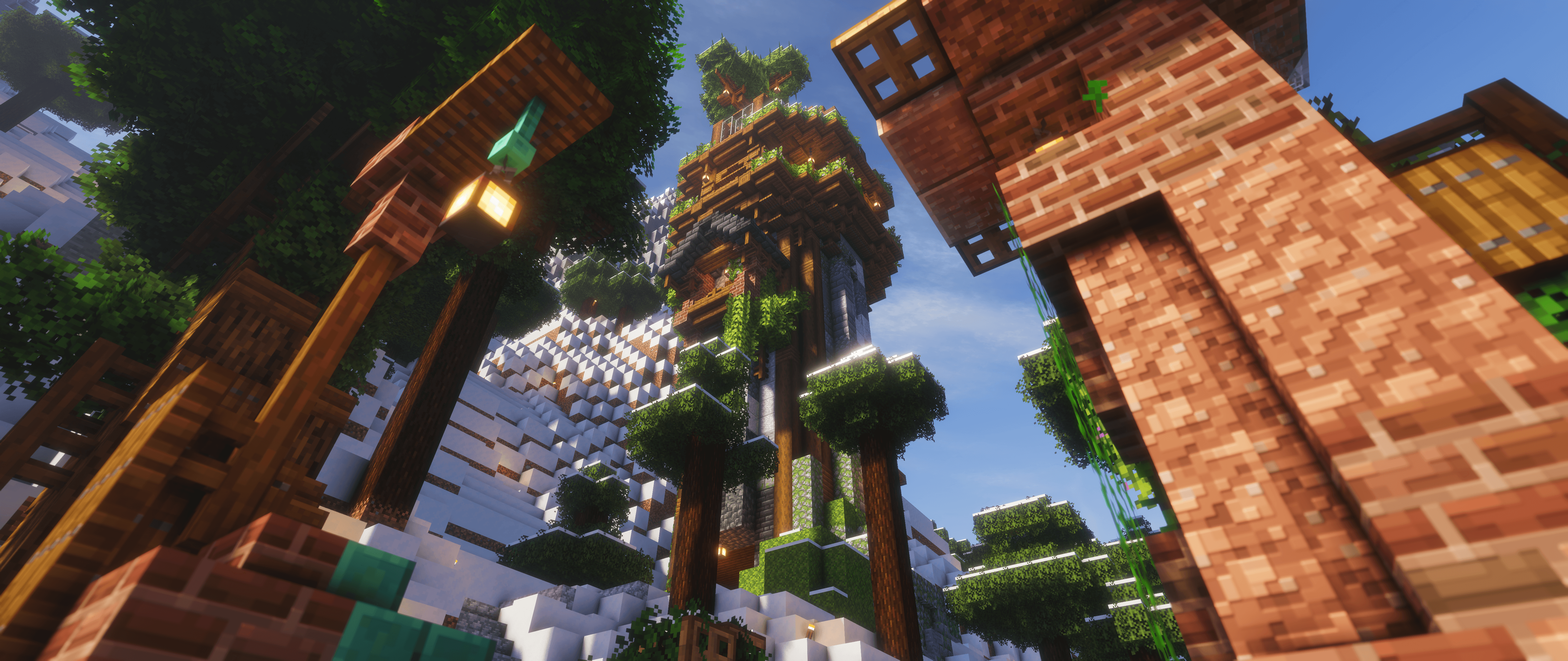 Detailed mob tower build integrated into the world